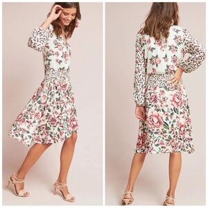 Large Farm Rio de Janeiro for Anthropologie Floral Print Midi Dress